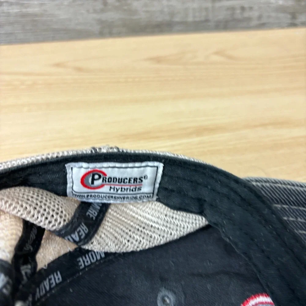 Producers Hybrids Hat Cap Strap Back Gray Farming Seed One Size‎ Adjustable